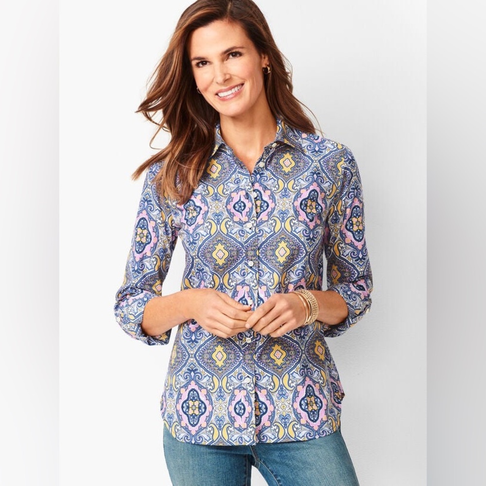 Talbots- Boho button-down top multicolor‎ Size XS